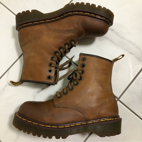 Vintage Dr. Martens Brown Platform Boots - Picture 4 of 16